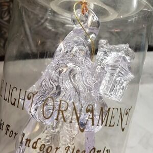 Vintage SANTA CLAUS Light Up Ornament Clear 5" Christmas House Plug In - New